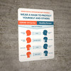 Wear A Mask - Risk of Spread with Icons Red Blue Portrait - Wall Sign Wear A Mask - Risk of Spread with Icons Red Blue Portrait - Wall Sign