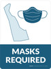 Masks Required - Delaware State Outline Portrait - Wall Sign