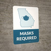 Masks Required - Georgia State Outline Portrait - Wall Sign Masks Required - Georgia State Outline Portrait - Wall Sign