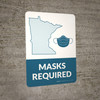 Masks Required - Minnesota State Outline Portrait - Wall Sign Masks Required - Minnesota State Outline Portrait - Wall Sign