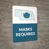 Masks Required - Nebraska State Outline Portrait - Wall Sign