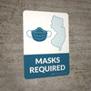 Masks Required - New Jersey State Outline Portrait - Wall Sign