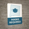 Masks Required - New Mexico State Outline Portrait - Wall Sign