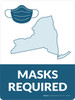Masks Required - New York State Outline Portrait - Wall Sign