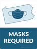 Masks Required - Pennsylvania State Outline Portrait - Wall Sign Masks Required - Pennsylvania State Outline Portrait - Wall Sign