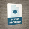 Masks Required - Utah State Outline Portrait - Wall Sign