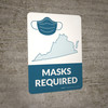 Masks Required - Virginia State Outline Portrait - Wall Sign Masks Required - Virginia State Outline Portrait - Wall Sign