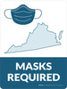 Masks Required - Virginia State Outline Portrait - Wall Sign Masks Required - Virginia State Outline Portrait - Wall Sign
