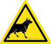 Bull Warning - ISO Floor Sign