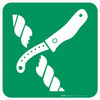 Liferaft Knife Safe Condition - ISO Floor Sign Liferaft Knife Safe Condition - ISO Floor Sign