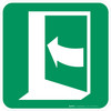 Door Opens by Pushing on the Left-Hand Side Safe Condition - ISO Floor Sign