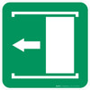 Door Slides Left to Open Safe Condition - ISO Floor Sign