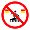 No Surfing Between Flags Prohibition - ISO Floor Sign