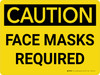 Caution: Face Masks Required Wall Sign