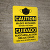 Caution: Masks Required Beyond This Point Spanish Bilingual Wall Sign Caution: Masks Required Beyond This Point Spanish Bilingual Wall Sign