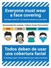 Everyone Must Wear A face Covering Spanish Bilingual Wall Sign
