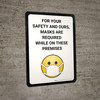 For Your Safety and Ours Masks Are Required While on These Premises Wall Sign