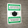 For Yours and Our Safety Please Do Not Enter Without a Face Covering Spanish Bilingual Wall Sign