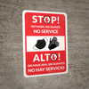 Stop! No Mask - No Gloves - No Service Spanish Bilingual Wall Sign