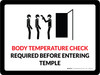 Body Temperature Check Required Before Entering Temple Landscape - Wall Sign