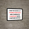 Due To Covid-19 Church Services Are Currently Canceled Landscape - Wall Sign