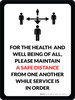 Please Maintain A Safe Distance From One Another While Service Is In Order Portrait - Wall Sign Please Maintain A Safe Distance From One Another While Service Is In Order Portrait - Wall Sign