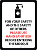 Please Use Hand Sanitizer Before Entering The Mosque Portrait - Wall Sign Please Use Hand Sanitizer Before Entering The Mosque Portrait - Wall Sign
