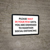 Please Wait In Your Pew Until You Are Dismissed To Maintain Social Distancing Landscape - Wall Sign