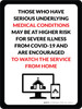 Thos With Serious Medical Conditions Are Encouraged To Watch Service From Home Portrait - Wall Sign