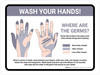 Wash Your Hands! Where Are The Germs Landscape - Wall Sign