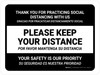 Thank You For Practicing Social Distancing With Us Black Bilingual Spanish Landscape - Wall Sign Thank You For Practicing Social Distancing With Us Black Bilingual Spanish Landscape - Wall Sign