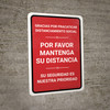 Thank You For Practicing Social Distancing With Us Red Spanish Portrait - Wall Sign Thank You For Practicing Social Distancing With Us Red Spanish Portrait - Wall Sign