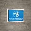 Please Use Hand Sanitizer As You Enter And Leave Room Landscape - Wall Sign