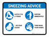 Sneezing Advice - Use Tissue or Sneeze/Dispose/Wash Hands Landscape - Wall Sign Sneezing Advice - Use Tissue or Sneeze/Dispose/Wash Hands Landscape - Wall Sign