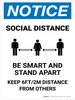 Notice: Be Smart And Stand Apart Portrait - Wall Sign Notice: Be Smart And Stand Apart Portrait - Wall Sign