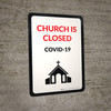 Church is Closed Covid-19 with Icon Portrait - Wall Sign Church is Closed Covid-19 with Icon Portrait - Wall Sign