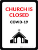 Church is Closed Covid-19 with Icon Portrait - Wall Sign Church is Closed Covid-19 with Icon Portrait - Wall Sign
