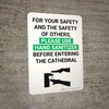 Please Use Hand Sanitizer Before Entering the Cathedral with Icon Portrait V2 - Wall Sign