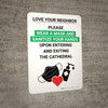 Love Your Neighbor Please Wear a Mask and Sanitize Your Hands in Cathedral with Icon Portrait V2 - Wall Sign Love Your Neighbor Please Wear a Mask and Sanitize Your Hands in Cathedral with Icon Portrait V2 - Wall Sign