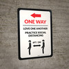 One Way - Love One Another - Practice Social Distancing with Right Arrow Portrait - Wall Sign