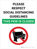 Please Respect Social Distancing Guidelines This Pew Is Closed with Icon Portrait V2 - Wall Sign Please Respect Social Distancing Guidelines This Pew Is Closed with Icon Portrait V2 - Wall Sign