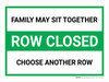 Row Closed - Family May Sit Together - Choose Another Row Landscape V2 - Wall Sign Row Closed - Family May Sit Together - Choose Another Row Landscape V2 - Wall Sign