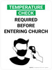 Temperature Check Required Before Entering Church with Icon Portrait V2 - Wall Sign