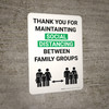 Thank You For Maintaining Social Distancing Between Family Groups with Icon Portrait V2 - Wall Sign Thank You For Maintaining Social Distancing Between Family Groups with Icon Portrait V2 - Wall Sign