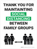 Thank You For Maintaining Social Distancing Between Family Groups with Icon Portrait V2 - Wall Sign Thank You For Maintaining Social Distancing Between Family Groups with Icon Portrait V2 - Wall Sign