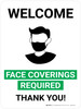 Welcome Face Covering Required - Thank You with Icon Portrait V2 - Wall Sign