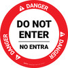 Danger Do Not Enter Bilingual Spanish Circular - Floor Sign