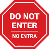 Do Not Enter Bilingual Spanish Stop - Floor Sign