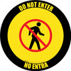 Do Not Enter Bilingual Spanish with Icon Black Border Circular - Floor Sign Do Not Enter Bilingual Spanish with Icon Black Border Circular - Floor Sign