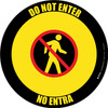 Do Not Enter Bilingual Spanish with Icon Yellow/Black Circular - Floor Sign Do Not Enter Bilingual Spanish with Icon Yellow/Black Circular - Floor Sign